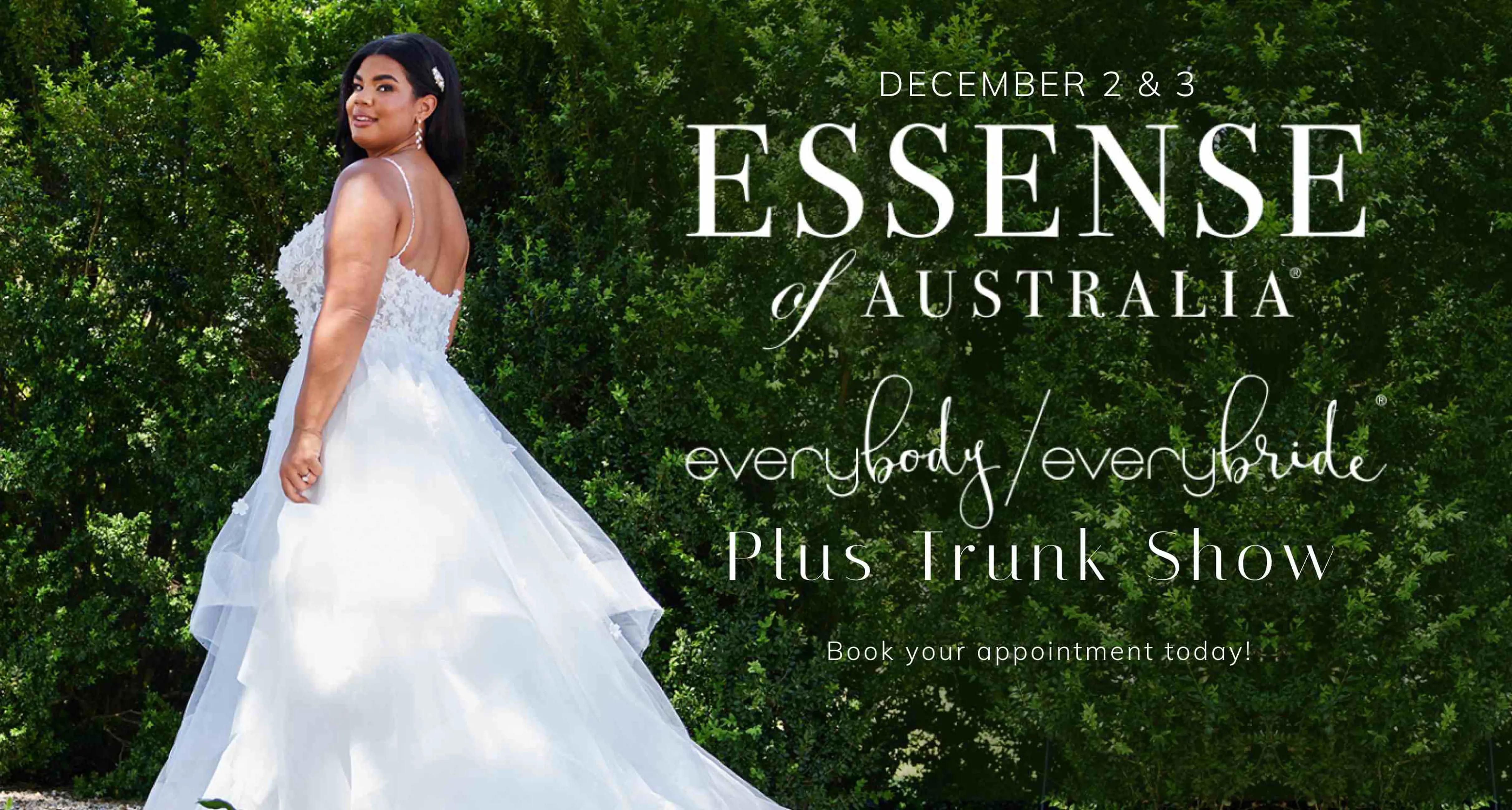 Essense of Australia every body every bride trunk show at Mimi's Bridal